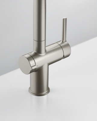 Franke Active Twist Einhebelmischer Edelstahl mit fester Auslauf und integrierter Abflusssteuerung 115.0653.504