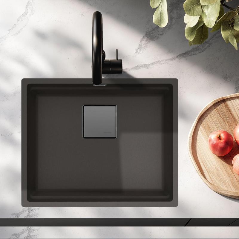 Franke Kubus KNG 110.52 Spüle 52x42 Schiefergrau Granit Dunkelgrau Unterbau 125.0714.636