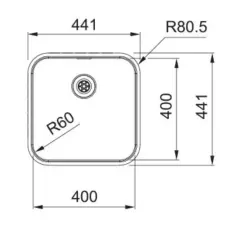 Franke Smart SRX 210.40 Edelstahl Spülbecken 40x40 Flacheinbau - 127.0688.727