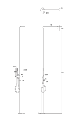 Waterevolution Flow Duschsäule mit Mischknopf und Handbrause Gun Metal T147GME