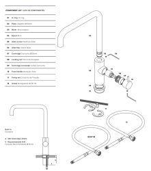 Wasserevolution Flow Küchenarmatur mit rechtwinkligem schwenkbarem Auslauf Light Gold T158HWGE