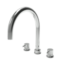 Waterrevolution Flow 3-Loch Küchenmischer mit schwenkbarem Auslauf und Filterwasseranschluss Gun Metal T152UGME