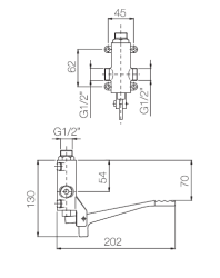 PB Pedal Line Fußpedal Mischbatterie Chrom für Wandmontage 1208969754