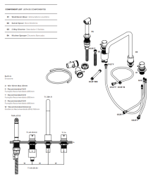 Wasserevolution Flow 4-Loch Winkel-Küchenarmatur mit ausziehbarer Brause, Light Gold T153HWGE