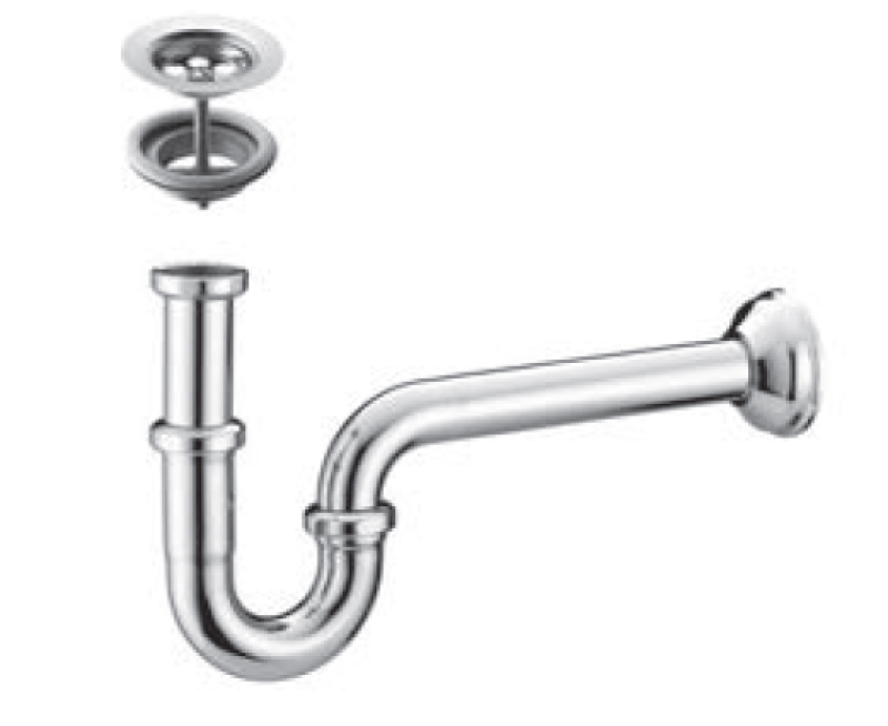 PB Unix P Rohrsiphon aus Metall inklusive 1 1/4 Abflussgitter Chrom 1208969777