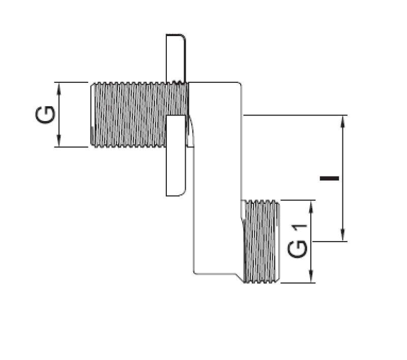 PB S-Kupplung Chrom Verstellbar 40mm Exzentrisch G 1/2" G1 3/4" 1208969803