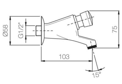 PB Selbstschließender Wandhahn, Zeitgesteuert 1/2” 1208969808