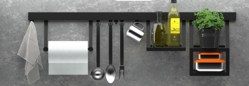 Epka Luxion Haken für Küchenreling Metall Schwarz 1208969962