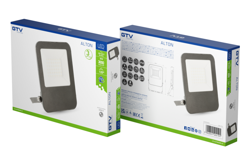 ALTON Scheinwerfer, LED, 30W, 3000lm, 4000K, AC220-240V, IP65