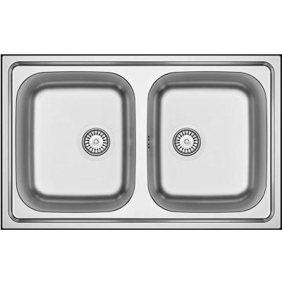Bank Centurio 20 Edelstahl Doppelspülbecken Aufputz 80x50cm 1208970026