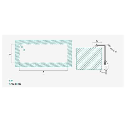 Banka Centurio 80-1 Edelstahl Spülbecken Auflage 80x50cm mit Abtropffläche 1208970034