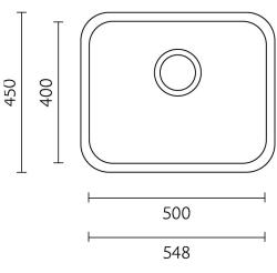 Banka IB5040 Edelstahl Spülbecken 50 x 40 cm Auflage- und Flacheinbau 1208970038