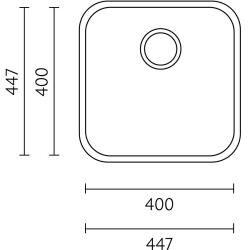 Bank IB4040 Edelstahl Spülbecken 40 x 40 cm Unterbau 1208970039