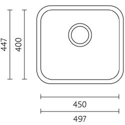 Banka IB4540 Edelstahl Spülbecken 45 x 40 cm Unterbau 1208970044