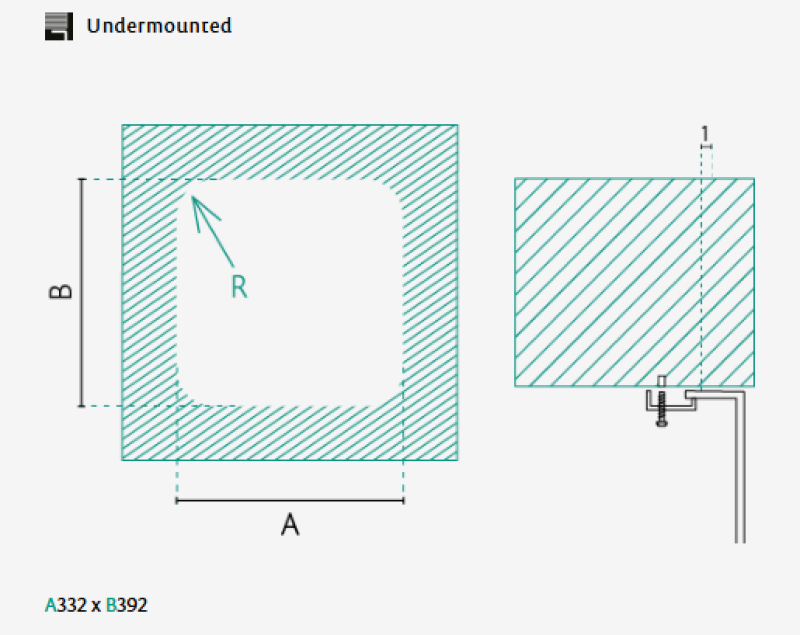Banka IB3440 Edelstahl Spülbecken 34 x 40 cm Unterbau 1208970046