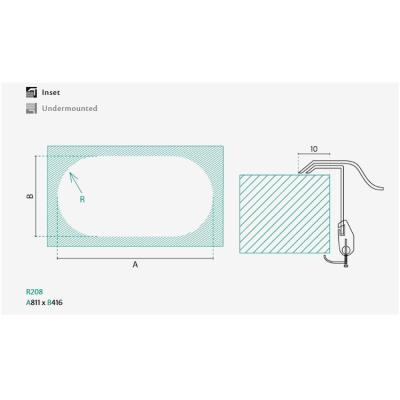 Bank Andalucia Edelstahl Doppelspüle 835 x 440 cm Auflage- und Flacheinbau 1208970050