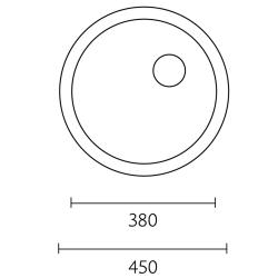 De vertaling van de tekst naar het Duits is: "Spüle U18380 Edelstahl Runde Spüle 45 cm Unterbau 1208970056".