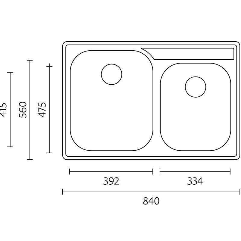 Banka Princess Edelstahl-Doppelspüle Unterbau 750 x 475 mm 1208970067