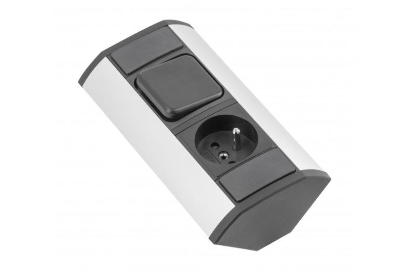 MINI Eckverlängerung mit Schalter und geerdeter Steckdose 230V 16A