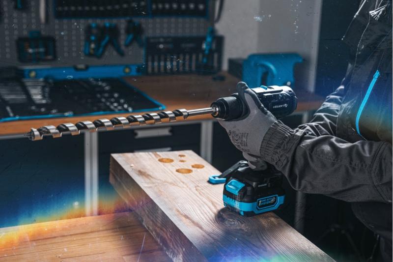 Högert Akku-Schlagbohrmaschine 18V bürstenlos für Ziegel, Stein, Holz, Metall und Kunststoff.