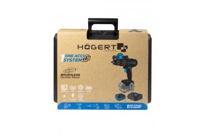 HÖGERT Borstelloze accu-schraubendreher-Set, 18V, mit Bithalter, Bitmagazin, Ladegerät und Akku.