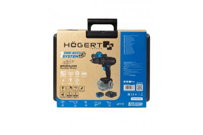 HÖGERT Borstelloze accu-schraubendreher-Set, 18V, mit Bithalter, Bitmagazin, Ladegerät und Akku.