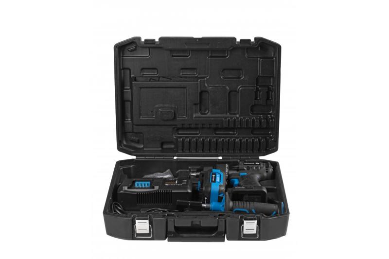 HÖGERT Borstelloze accu-schraubendreher-Set, 18V, mit Bithalter, Bitmagazin, Ladegerät und Akku.