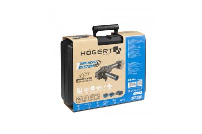 HÖGERT Kabelloser Winkelschleifer mit Paddelschalter, 125MM, 18V, Set mit Akku, Ladegerät, Zubehör
