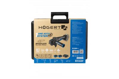 HÖGERT Akku-Winkelschleifer mit Paddle-Schalter, 125MM, 18V - Set (Akku, Ladegerät, Zubehör)
