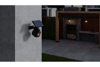 Sonnenflutlicht mit Bewegungs- und Dämmerungssensor GUARDOS, LED, 300lm, 6400K, 1200mAh, IP65, Dummy-Kamera