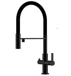 Ausmann Claridge 3-Wege Küchenarmatur mit flexiblem Auslauf und gefiltertem Wasser – Anthrazit – 1208970500
