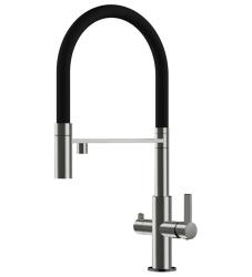 Ausmann Claridge 3-Wege Küchenarmatur mit Flexiblem Auslauf und Gefiltertem Wasser – Grau - 1208970502