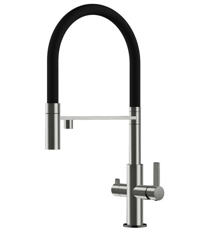 Ausmann Claridge 3-Wege Küchenarmatur mit Flexiblem Auslauf und Gefiltertem Wasser – Grau - 1208970502