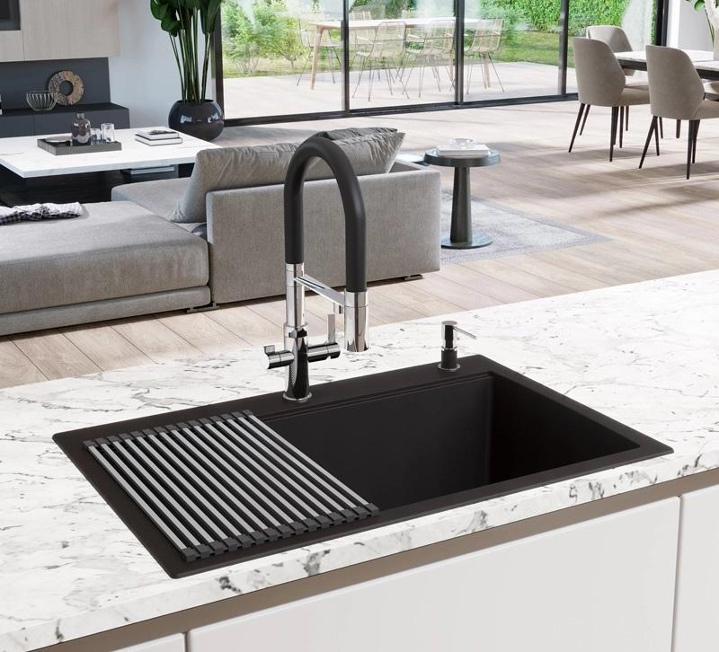 Ausmann Claridge 3-Wege Küchenarmatur mit flexiblem Auslauf und gefiltertem Wasser – Gold - 1208970504