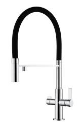 Ausmann Claridge 3-Wege Küchenarmatur mit flexiblem Auslauf und gefiltertem Wasser – Edelstahl - 1208970505