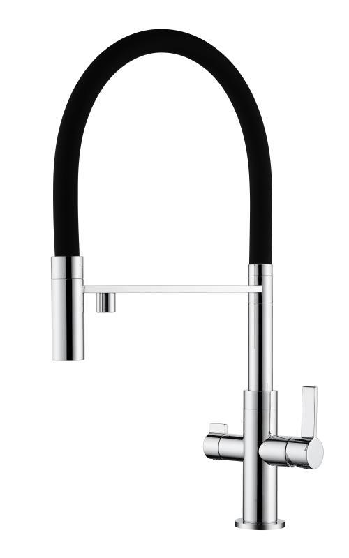 Ausmann Claridge 3-Wege Küchenarmatur mit flexiblem Auslauf und gefiltertem Wasser – Edelstahl - 1208970505