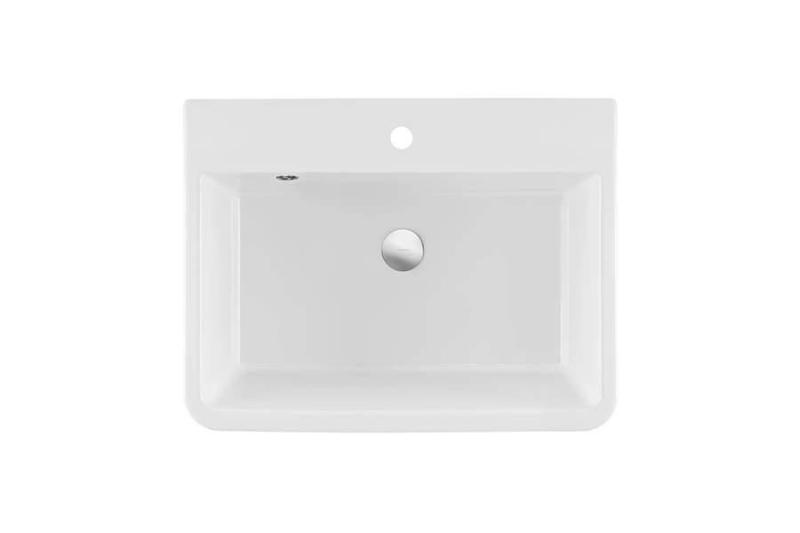 Ausmann Ceramic Frost Keramisches Weißes Spülbecken - Aufsatz 660 x 506 mm mit Armaturbank 1208970517
