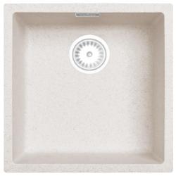 Zand Weiß Creme Spülbecken 40x40 cm Unterbau, Aufbau und Flachbau mit Weißem Stopfen 1208970541