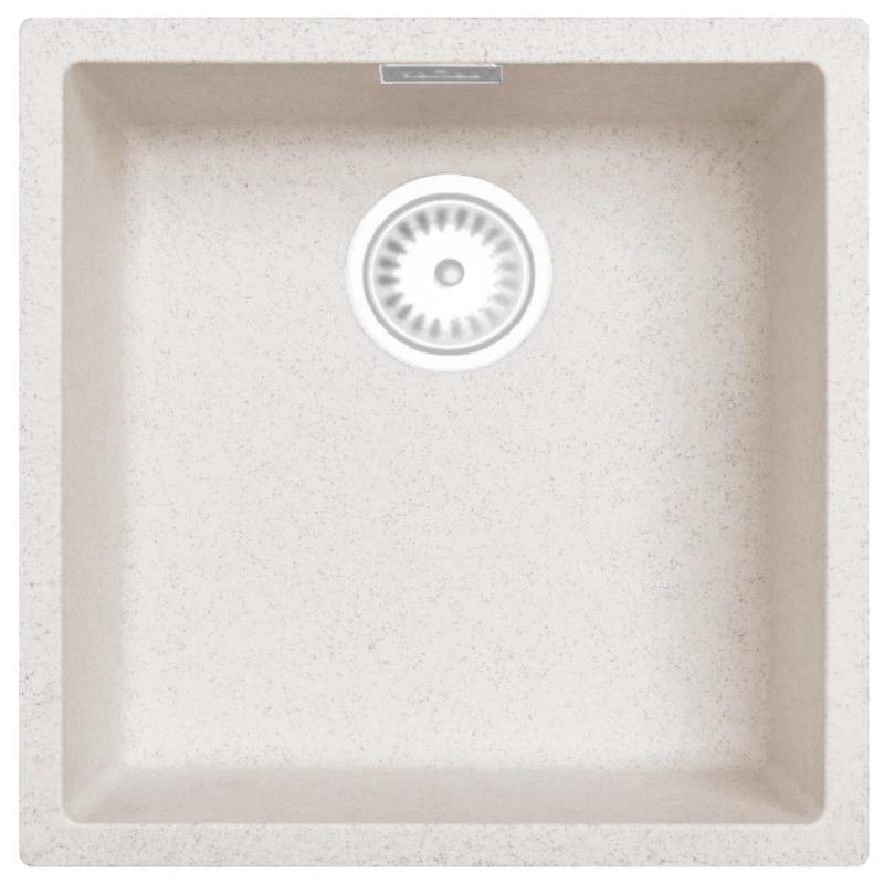 Zand Weiß Creme Spülbecken 40x40 cm Unterbau, Aufbau und Flachbau mit Weißem Stopfen 1208970541
