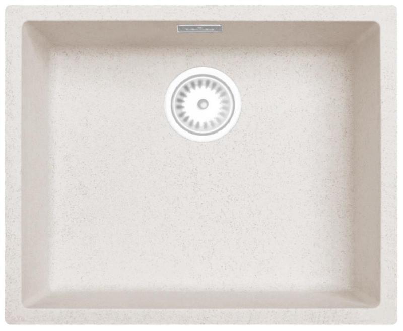 Zand Weiß Creme Spülbecken 50x40 cm Unterbau, Aufsatz und Flächenbündig mit Weißem Stopfen 1208970546
