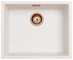 Zand Weiß Creme Spülbecken 50x40 cm Unterbau, Aufsatz und Flacheinbau mit Kupferstopfen 1208970548