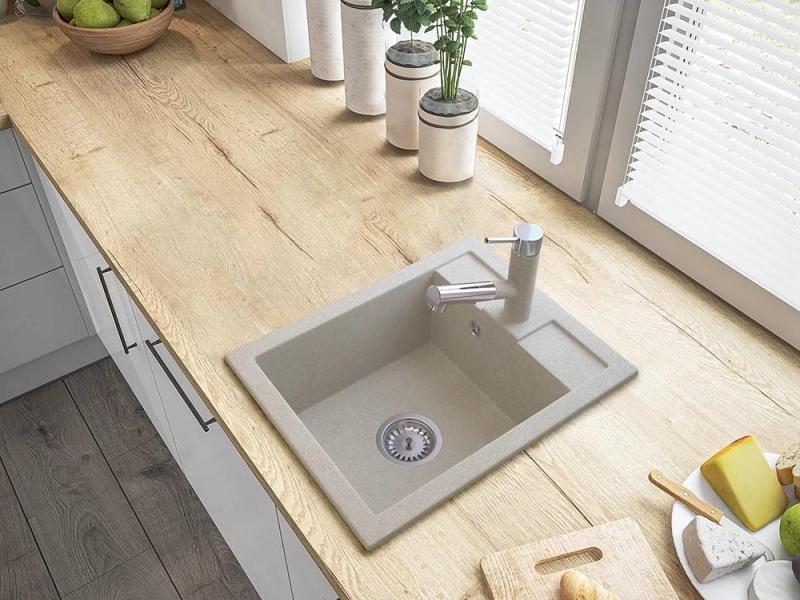 Graniteland Ceres Küchenmischbatterie Beige Sand mit Ausziehbarer Auslauf und Doppelfunktions-Handbrause 1208970708