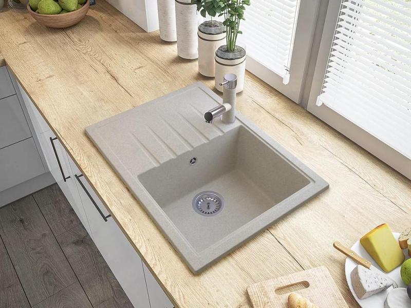 Graniteland Ceres Küchenmischbatterie Beige Sand mit Ausziehbarer Auslauf und Doppelfunktions-Handbrause 1208970708