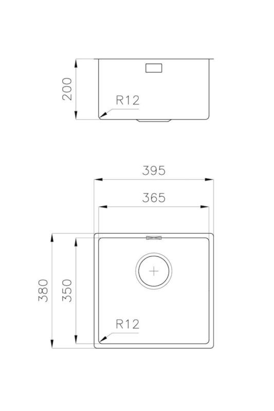 Foster L35 Spezial 35 cm lang Edelstahl Spülbecken 365 x 350 mm Unterbau 1208970722