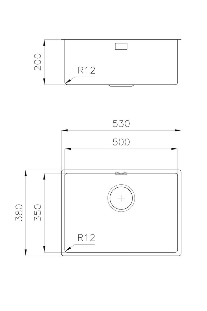 Foster L35 Speciale 35 cm lang Edelstahl Spüle 50 x 35 cm Unterbau 1208970723