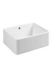 Ausmann Ceramic Mira Keramik Weißes Spülbecken - Unterbau und Zwischenbau 590 x 458 mm mit Edelstahlstopfen 1208970733