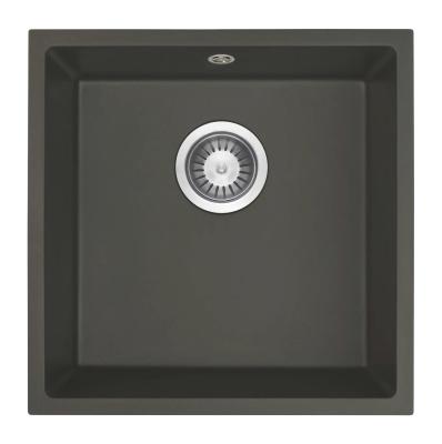 GraniteMy Universal Granit Grau, dunkel Spüle 40x40 cm Aufbau, Unterbau und Flächenbündiger Einbau mit Edelstahl Stopfen 1208970742