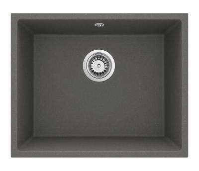 GraniteMy Universal Granit Grau, dunkel Spülbecken 50x40 cm Aufbau, Unterbau und Flächenbündiger Einbau mit Edelstahl-Stecker 1208970744