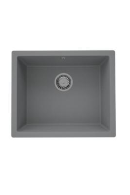 GraniteMy Universal Granit Grau, dunkel Spülbecken 50x40 cm Aufbau, Unterbau und Flächenbündiger Einbau mit Edelstahl-Stecker 1208970744