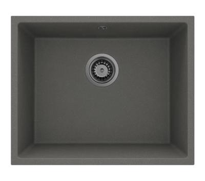 GraniteMy Universal Granit Grau, dunkel Spülbecken 50x40 cm Aufbau, Unterbau und Flacheinbau mit Gun Metal Stecker 1208970754